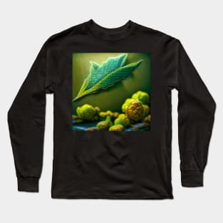 green leaf fabric Long Sleeve T-Shirt